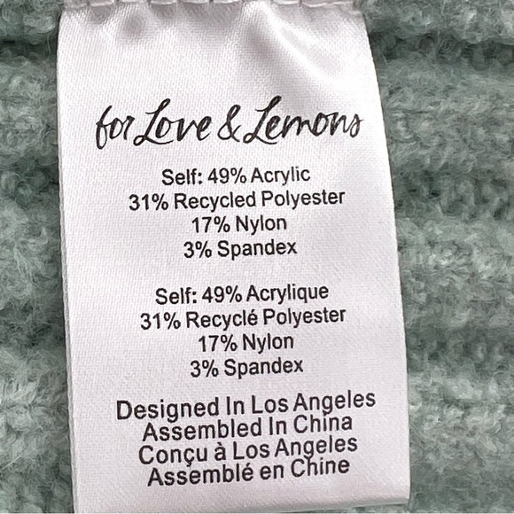 For Love & Lemons NWT Dominique Crop Sweater Tank in Mint size Medium - Picture 7 of 8